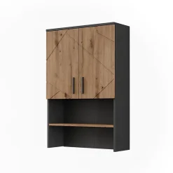 Vicco Meuble bain Anthracite/Artisan 68x103.5cm avec 2 portes