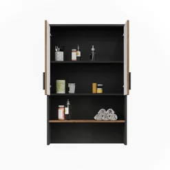 Vicco Meuble bain Anthracite/Artisan 68x103.5cm avec 2 portes