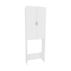 Vicco Meuble de machine à laver Blanc 64x190cm avec 2 portes longues