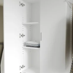Vicco Meuble de machine à laver Blanc 64x190cm avec 2 portes longues
