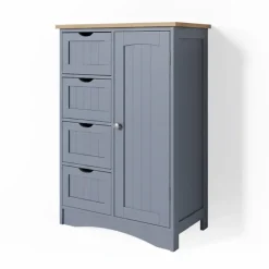Vicco Meuble de rangement de salle de bain Gris 55x81cm