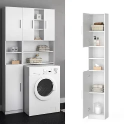 Vicco Meuble de rangement de salle de bain Blanc 32x190cm