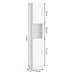 Vicco Meuble de rangement de salle de bain Blanc 32x190cm
