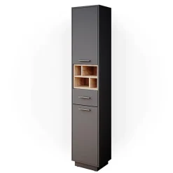 Colonne De Salle De Bains|Vicco Meuble de rangement de salle de bain Anthracite 38x190cm