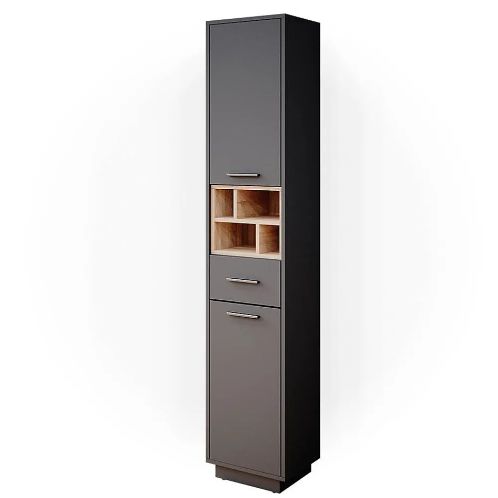 Colonne De Salle De Bains|Vicco Meuble de rangement de salle de bain Anthracite 38x190cm
