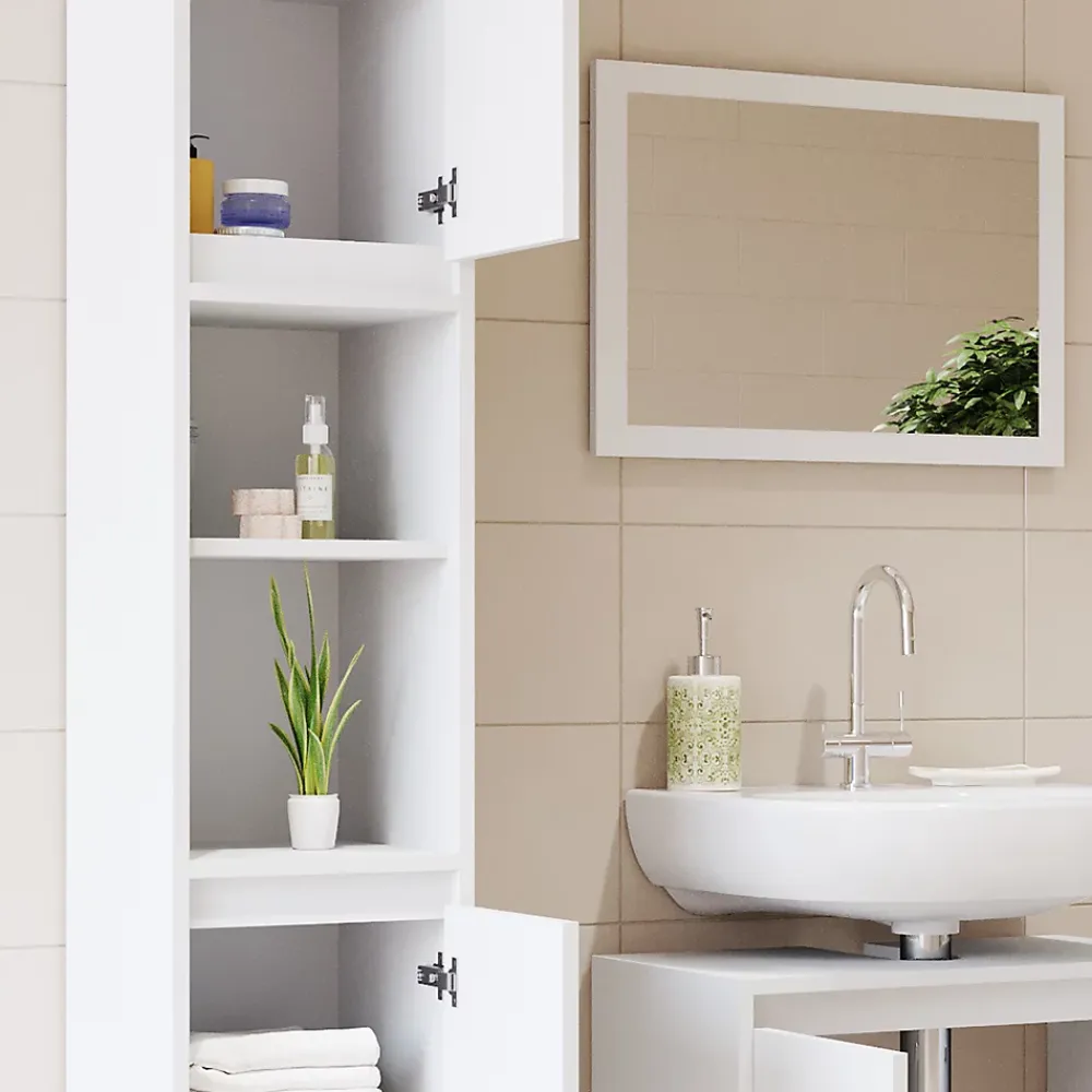 Colonne De Salle De Bains|Vicco Meuble de rangement de salle de bain Blanc 30x190cm