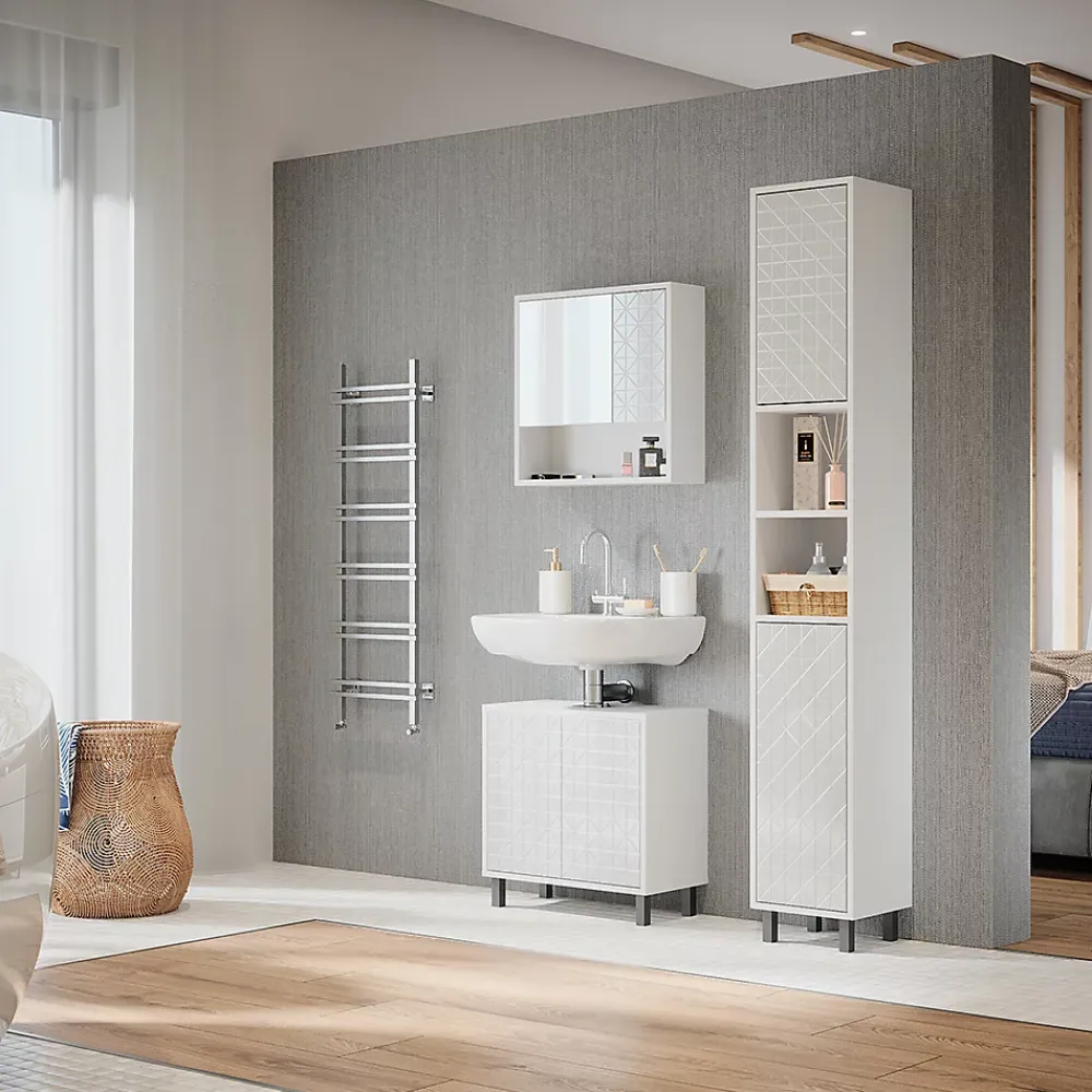 Vicco Meuble de rangement de salle de bain Blanc 30x190.3cm