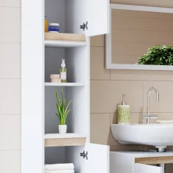 Vicco Meuble de rangement de salle de bain Blanc/Sonoma 30x190cm