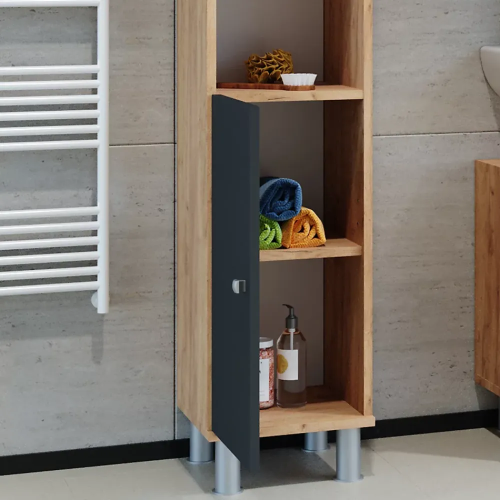 Vicco Meuble de rangement de salle de bain Chêne 30x190cm