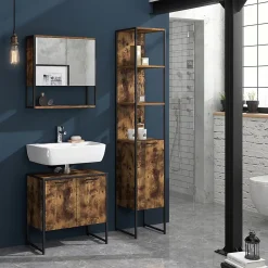 Vicco Meuble de rangement de salle de bain Bois antique 33x185cm
