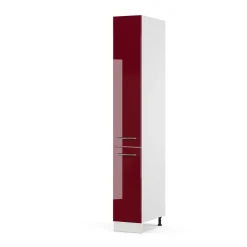 Colonne De Salle De Bains|Vicco Meuble de rangement de salle de bain Rouge bordeaux Haute brillance 30x206.8cm