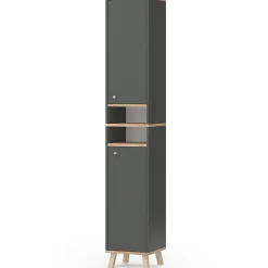 Colonne De Salle De Bains|Vicco Meuble de rangement de salle de bain Anthracite 30x174cm