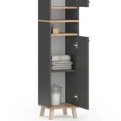 Colonne De Salle De Bains|Vicco Meuble de rangement de salle de bain Anthracite 30x174cm