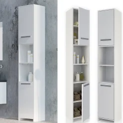 Vicco Meuble de rangement de salle de bain Blanc 30x190cm