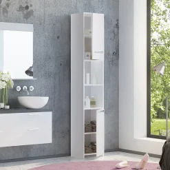Vicco Meuble de rangement de salle de bain Blanc 30x190cm