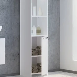 Vicco Meuble de rangement de salle de bain Blanc 30x190cm