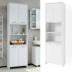 Vicco Meuble de rangement de salle de bain Blanc 56.1x190cm