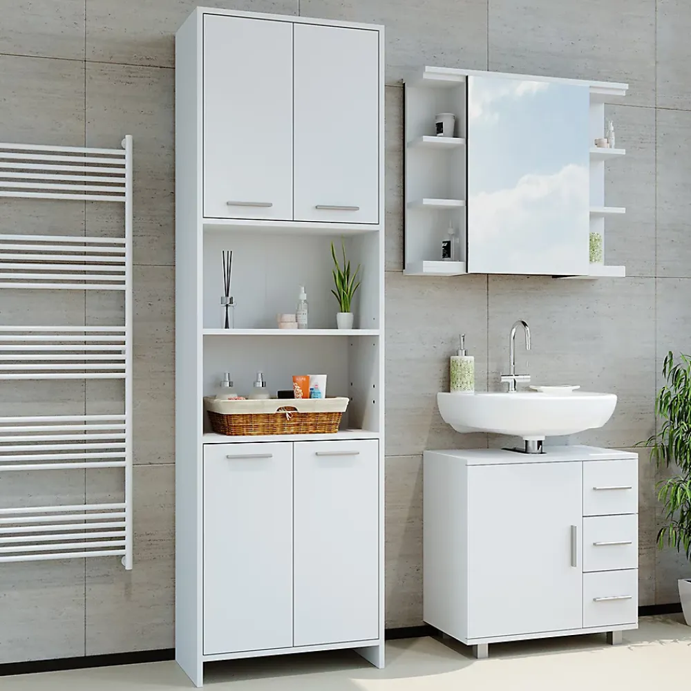 Vicco Meuble de rangement de salle de bain Blanc 56.1x190cm