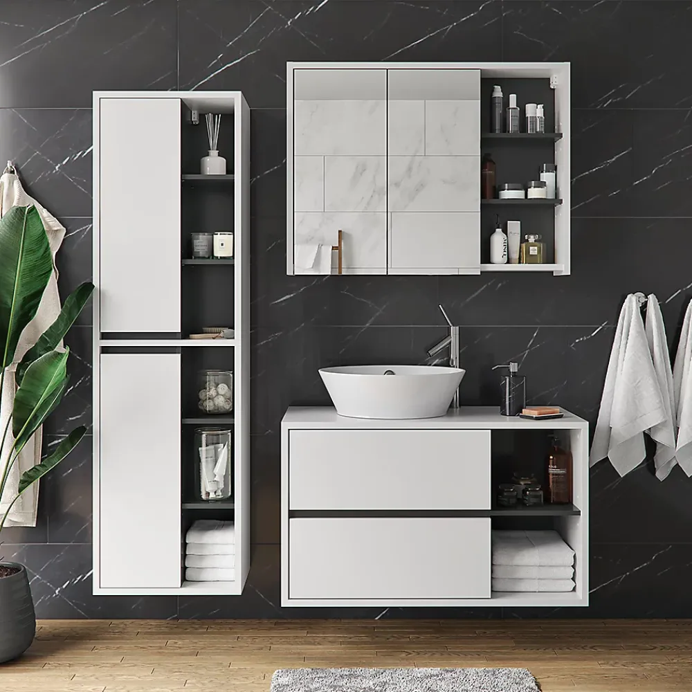 Vicco Meuble de rangement de salle de bain Blanc 50x170cm