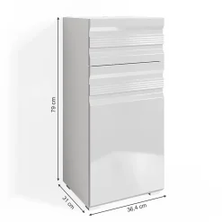 Armoire De Salle De Bains|Vicco Meuble de rangement de salle de bain Blanc 36.4x79cm