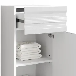 Armoire De Salle De Bains|Vicco Meuble de rangement de salle de bain Blanc 36.4x79cm