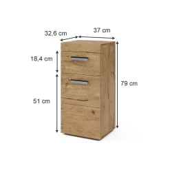 Armoire De Salle De Bains|Vicco Meuble de rangement de salle de bain Chêne Wotan 37x79cm