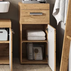 Armoire De Salle De Bains|Vicco Meuble de rangement de salle de bain Chêne Wotan 37x79cm