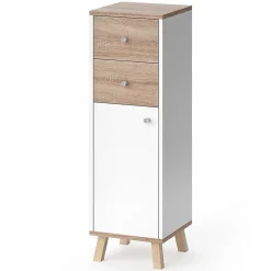 Vicco Meuble de rangement de salle de bain Blanc 30x95cm avec tiroirs