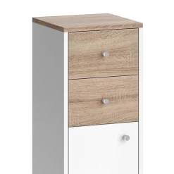 Vicco Meuble de rangement de salle de bain Blanc 30x95cm avec tiroirs
