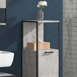 Armoire De Salle De Bains|Vicco Meuble de rangement de salle de bain Béton 33x120.4cm