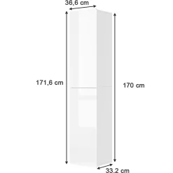 Colonne De Salle De Bains|Vicco Meuble de rangement de salle de bain Blanc 36.6x171.6cm