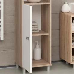 Colonne De Salle De Bains|Vicco Meuble de rangement de salle de bain Sonoma 30x190cm