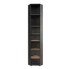 Colonne De Salle De Bains|Vicco Meuble haut dangle Anthracite/Artisan 33x192cm 7 compartiments