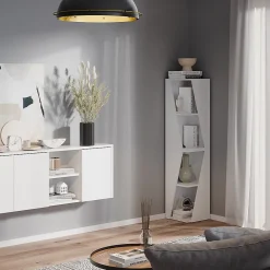 Colonne De Salle De Bains|Vicco Meuble salle de bain Blanc 31.6x70.5cm avec 3 étagères