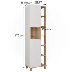Vicco Meuble salle de bain Sonoma/blanc 50x175cm avec 2 portes