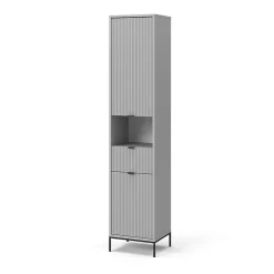 Vicco Meuble salle de bain Gris 40x190cm avec portes, et tiroir