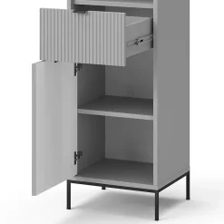 Vicco Meuble salle de bain Gris 40x190cm avec portes, et tiroir