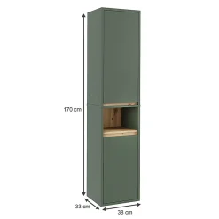 Colonne De Salle De Bains|Vicco Meuble salle de bain Vert/Artisan 38x170cm avec 2 portes