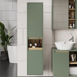 Colonne De Salle De Bains|Vicco Meuble salle de bain Vert/Artisan 38x170cm avec 2 portes