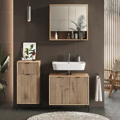 Vicco Meuble salle de bain Chêne Viking 40x87cm avec porte et tiroir