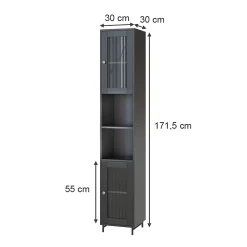 Vicco Meuble salle de bain Gris 30x171.5cm