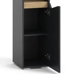 Vicco Meuble salle de bain Anthracite 30x180cm avec portes, et compartiments ouverts