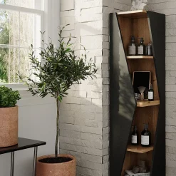 Vicco Meuble salle de bain Anthracite 31.6x70.5cm avec 3 étagères