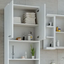 Vicco Meuble salle de bain Blanc 56.1x190cm Armoire de toilette