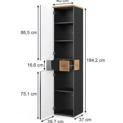 Vicco Meuble salle de bain Anthracite 40x184.2cm