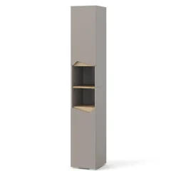 Colonne De Salle De Bains|Vicco Meuble salle de bain Grège 30x180cm avec portes, et compartiments ouverts