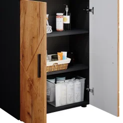 Vicco Meuble salle de bain Anthracite/chêne doré 60x81cm