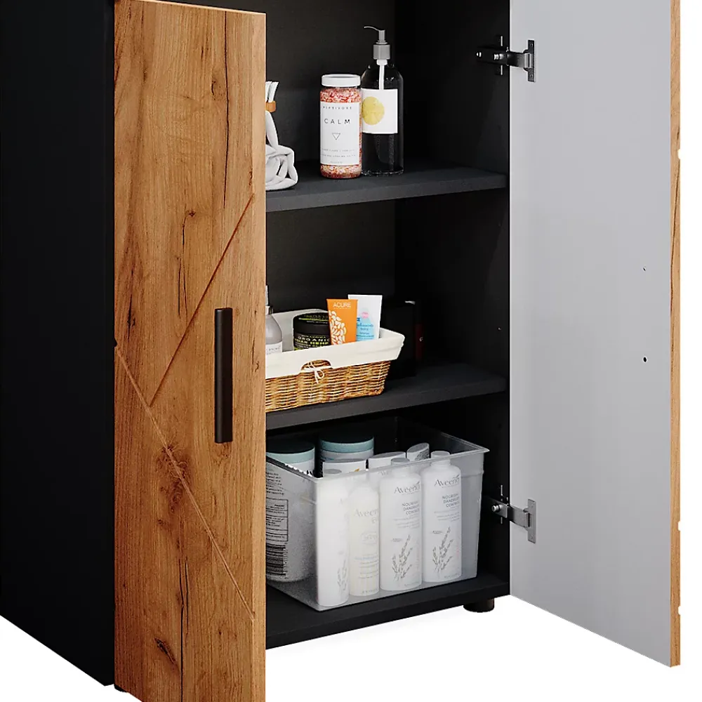 Vicco Meuble salle de bain Anthracite/chêne doré 60x81cm