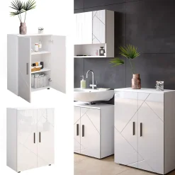 Vicco Meuble salle de bain Blanc Haute brillance 60x81cm