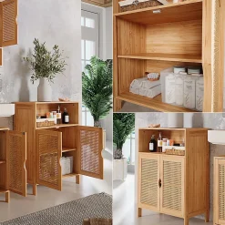 Vicco Meuble salle de bain Bambou 60x80cm